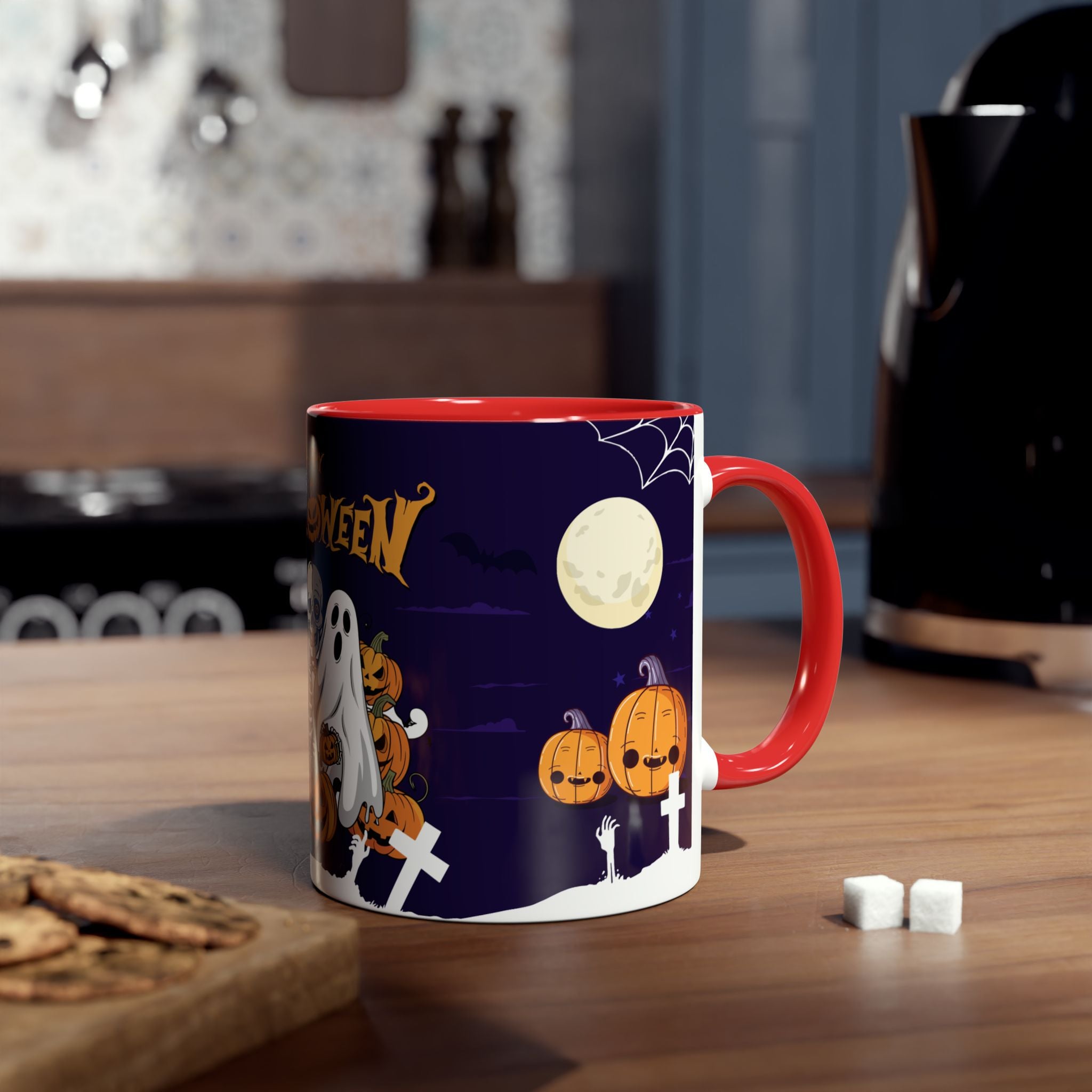 Halloween is Better with Skeleton | Two-Tone Coffee Mugs